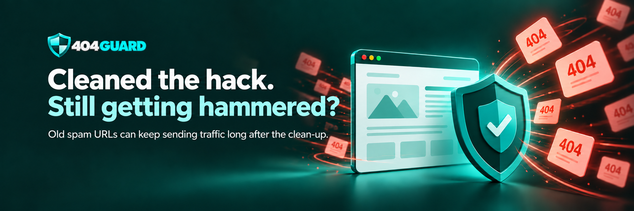Cleaned the hack. Still getting hammered? 404 Guard helps handle traffic to old spam pages.